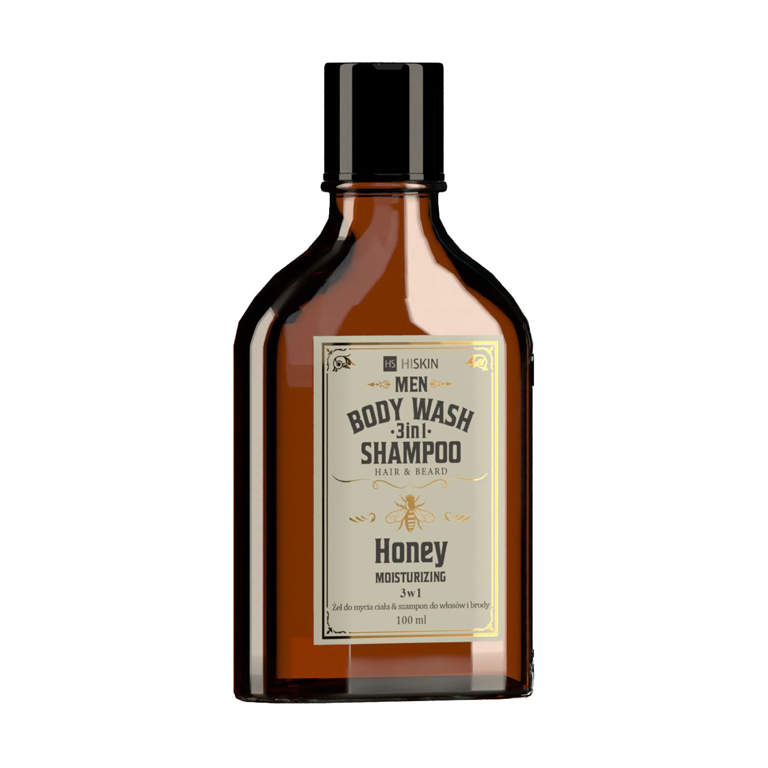 Чоловічий гель-шампунь для миття тіла, волосся та бороди HiSkin Honey Men Body Wash Gel And Shampoo, 100 мл
